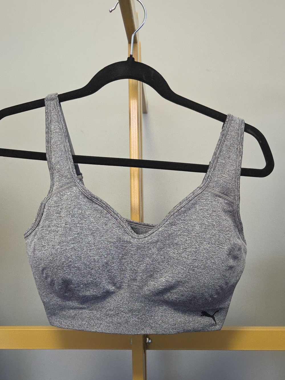 Puma Grey Heather Seamless Support Sports Bra